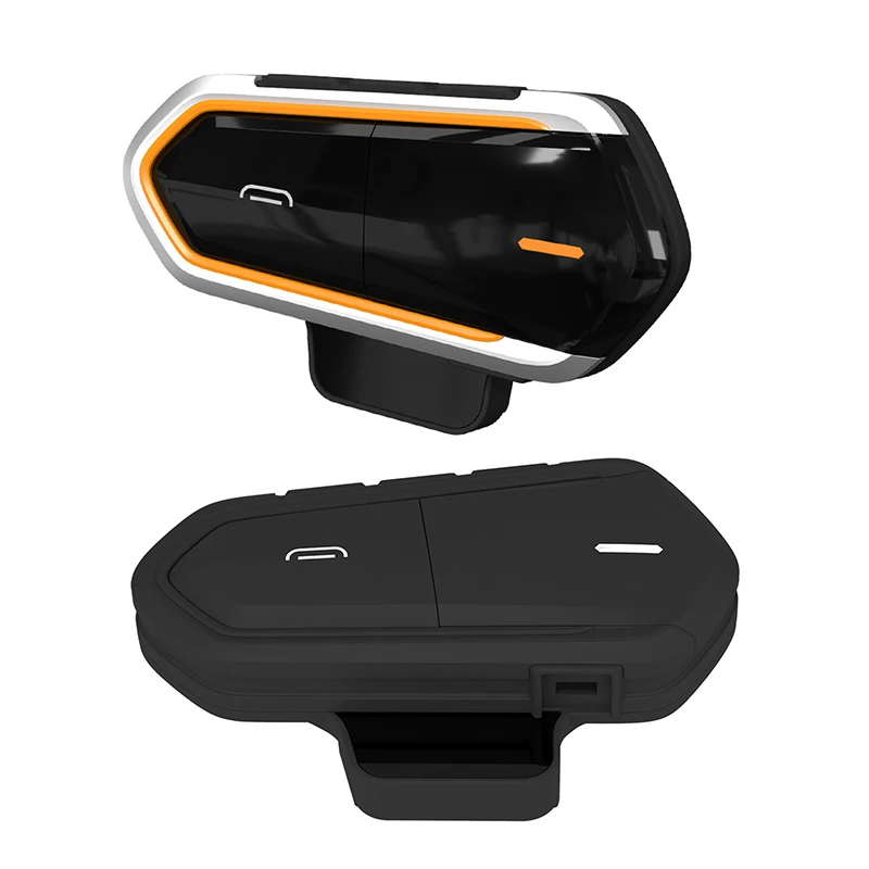 

QTBE6 Motorcycle Helmet Bluetooth Headset 800-1000M Duplex Intercom Wireless Hands-Free Calling Riding Headset FM