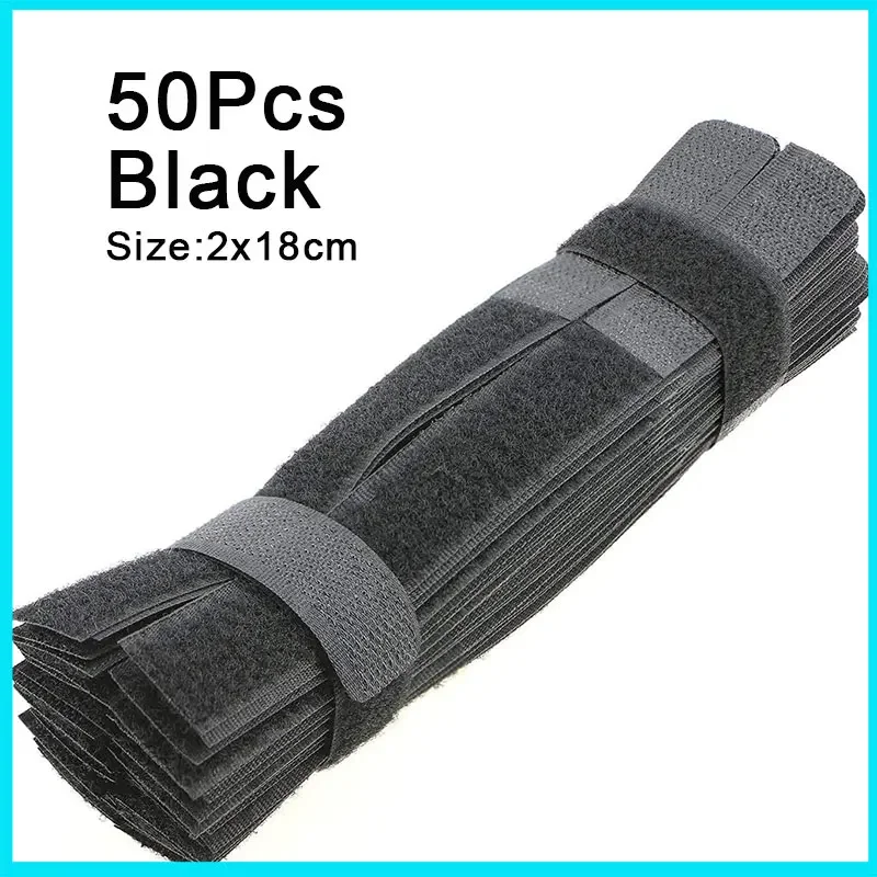 

Многоразовые кабельные стяжки 50 шт., полиэстер/нейлон, красочный