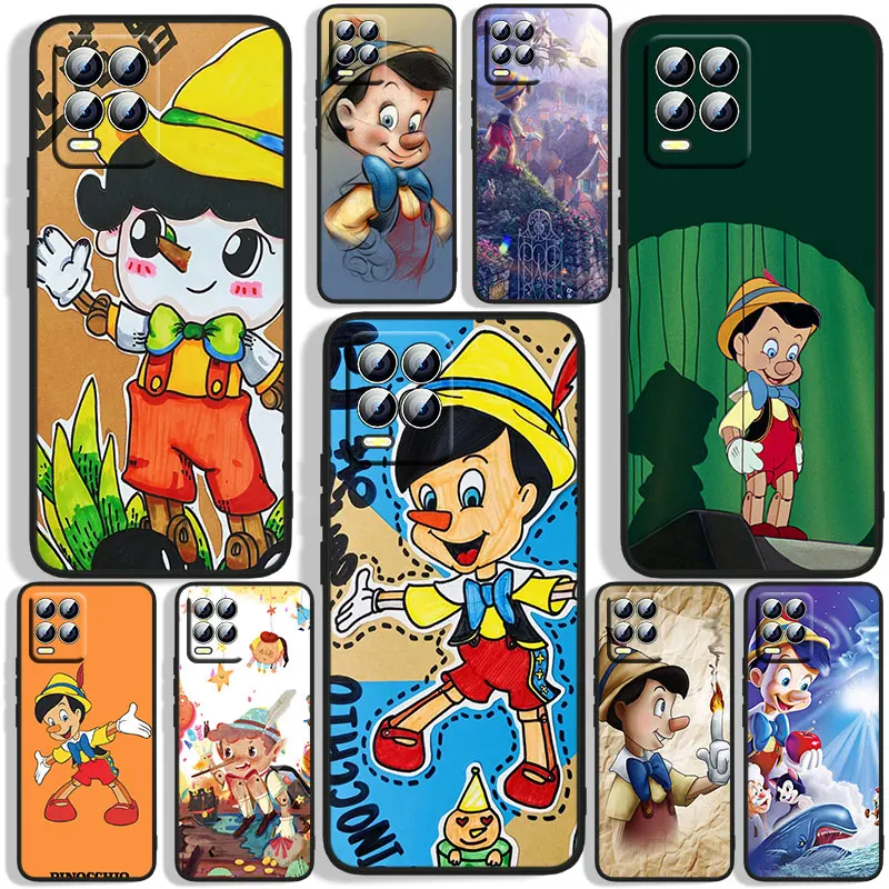 

Pinocchio cartoon Phone Case For OPPO Realme C2 C3 C11 C20 C21 C21Y Q3S Q5i X2 X3 Neo2 GT2 GT Neo3 Black Funda Cover Soft Capa
