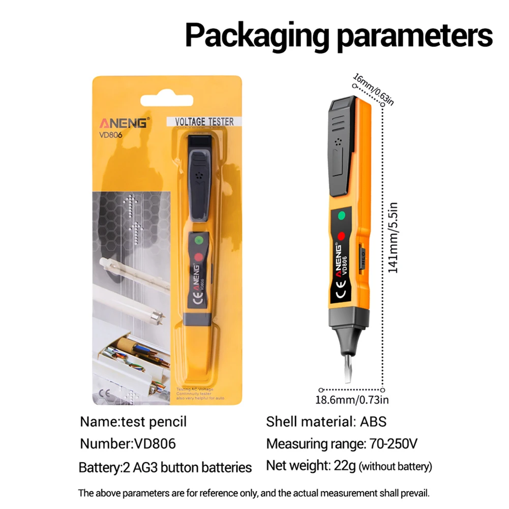 

VD806 AC/DC Voltage Tester Pen Current Non-contact Voltage Detector Circuit Tester Electric Indicator Test Pencil