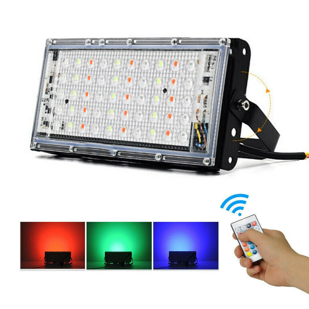 

Garden Security Led Light Lamp Outdoor 4pcs Flood Lighting Change Colour Floodlight Floodlights Reflector Spotlight