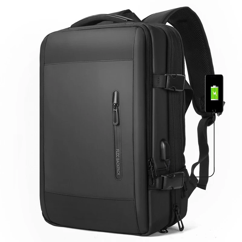 

CROSSTEN 40L Large Capacity Expandable Backpacks USB Charging 17.3 inch Laptop Bag Waterproof Anti-Theft Flight-Tested Backpack