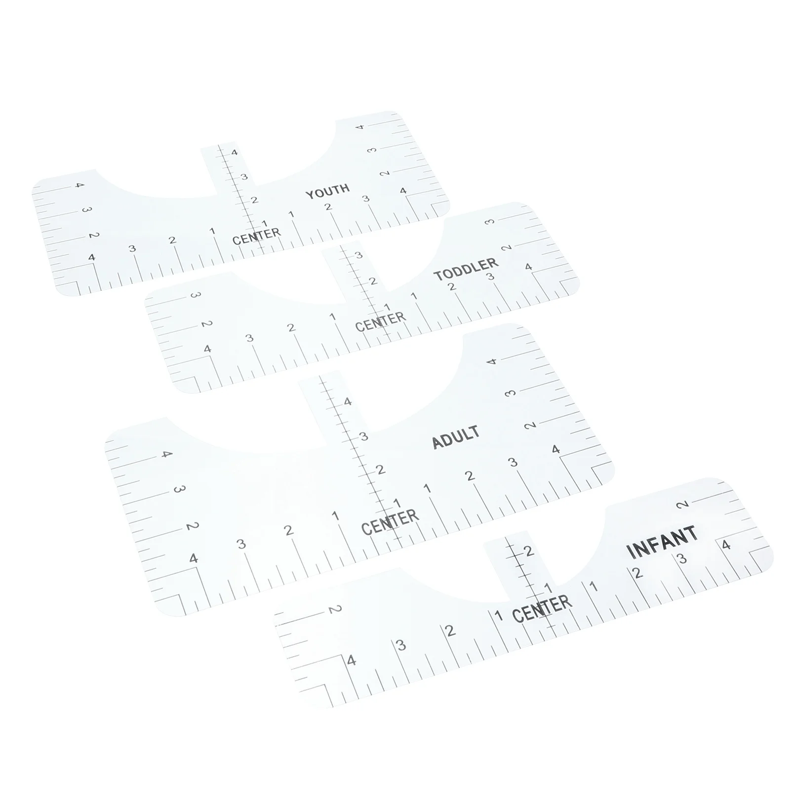 

Shirt T Ruler Alignment Tool Guide Centering Clothing Vinyl Size Chart Transformation Toolsdesign Crew Neck Craft Placement