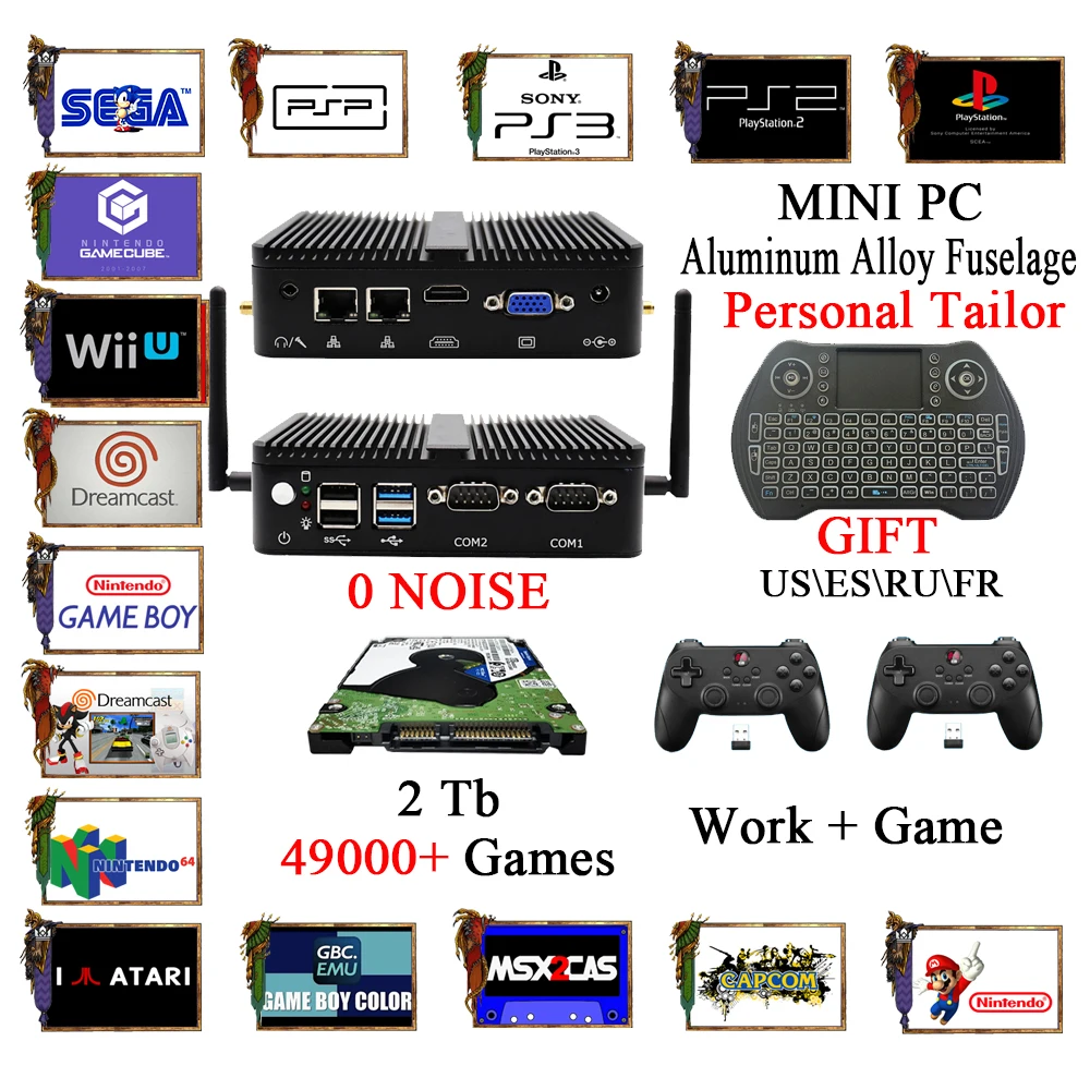 Супер консоль из алюминиевого сплава для фюзеляжа ПК 4K Ретро игровая со