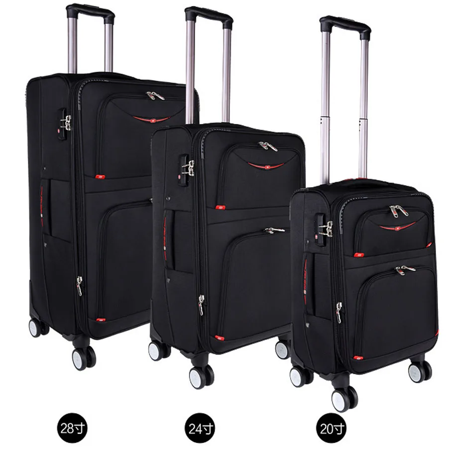 

16"20"22"24"26"28" 32 Inch Travel Soft Fabrice Big Suitcase On Wheels Trolley Rolling Luggage Boar