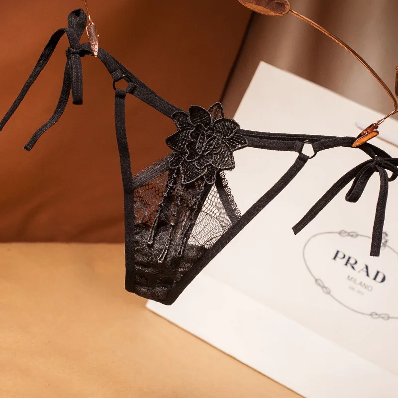 

Sexy underwear lace-up design sexy thong women's lace lace-up women's panties