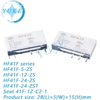 2pcs original relay hf41f 005 012 024 zs zst 41f 1z c2 1 a set of conversion 5 feet 6a 5v 12v 24v relay