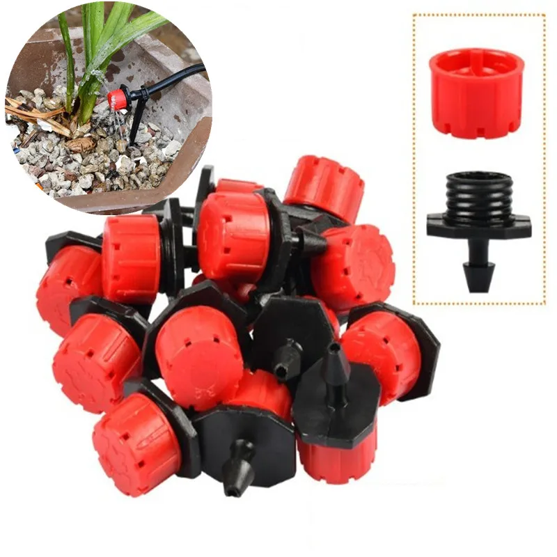 250-1000pcs Adjustable Dripper Red Micro Drip Irrigation Watering Anti-clogging Emitter Garden Supplies For 1/4 inch Hose