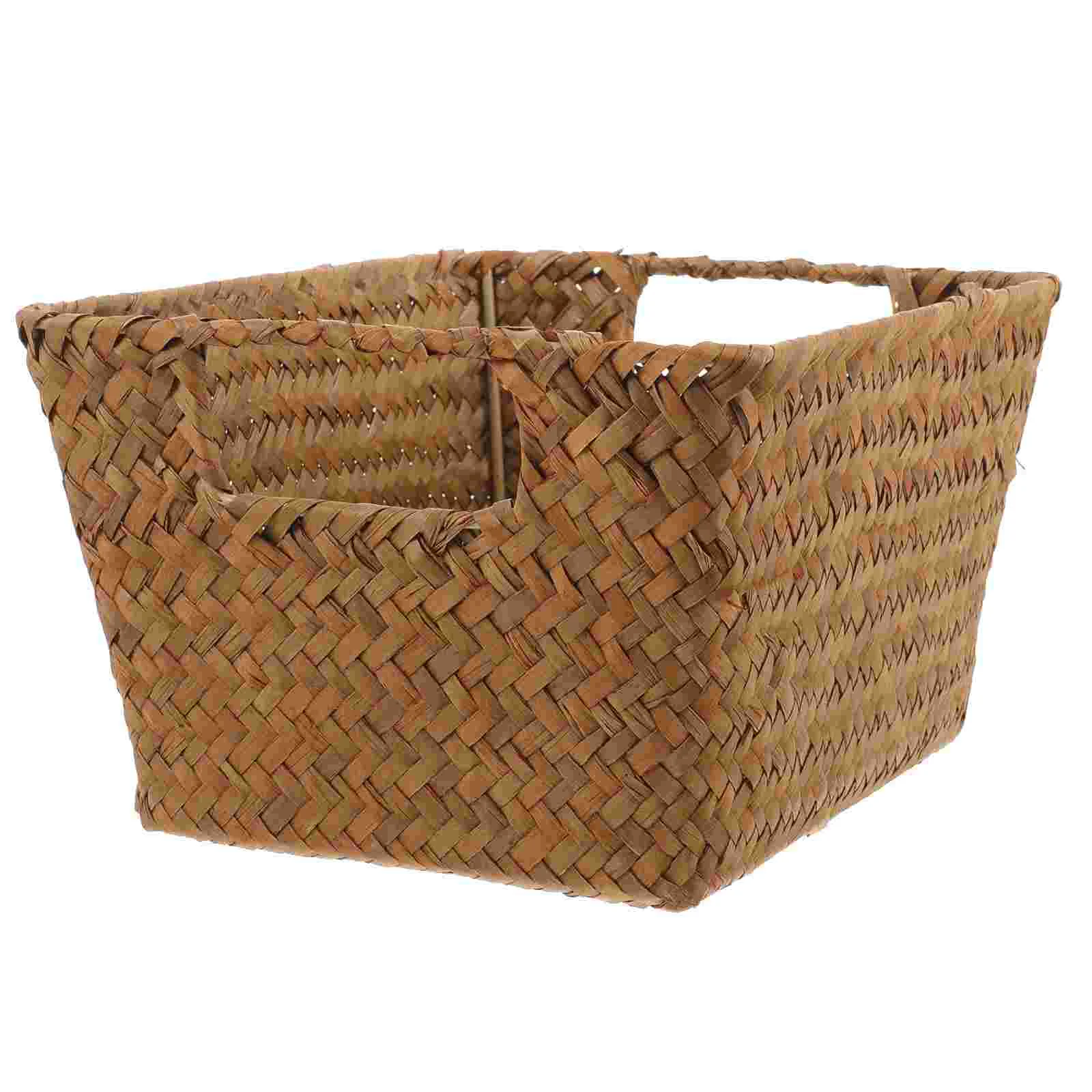 

Flower Basket Picnic Portable Woven Storage Container Weaving Baskets Bread Desktop Weave Sundries