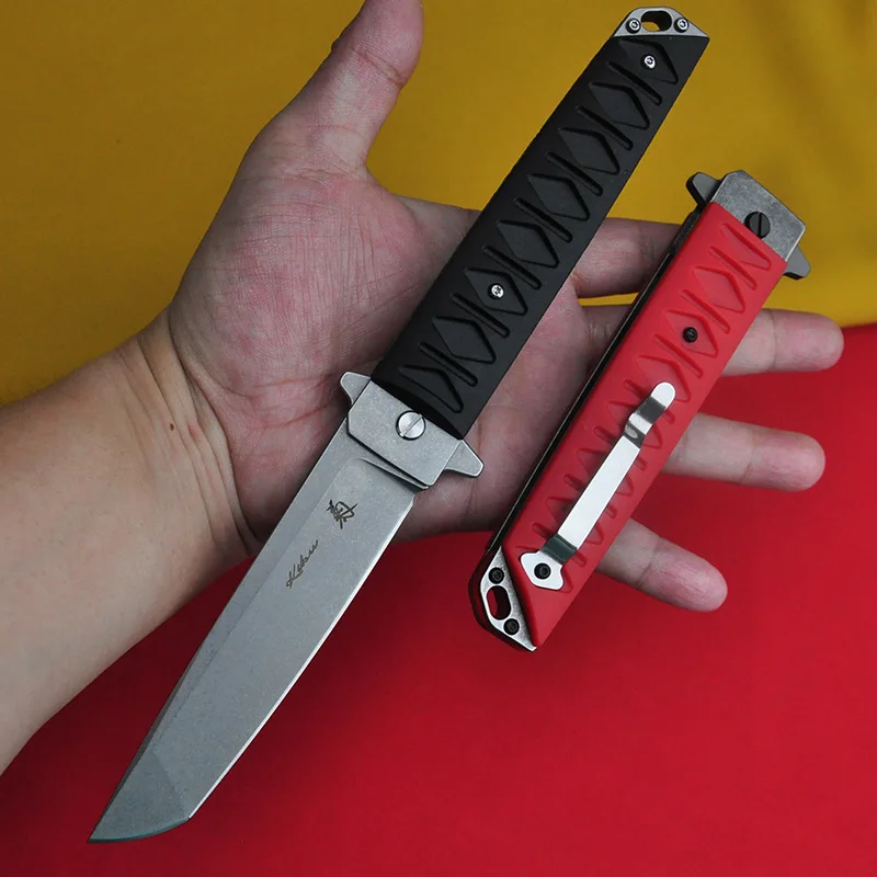 

JU D2 Bldae Outdoor Ball Bearing Knives Tactical Survival Folding Blade Camping Pocket Knife EDC Tools Nylon Glass Fiber Handle