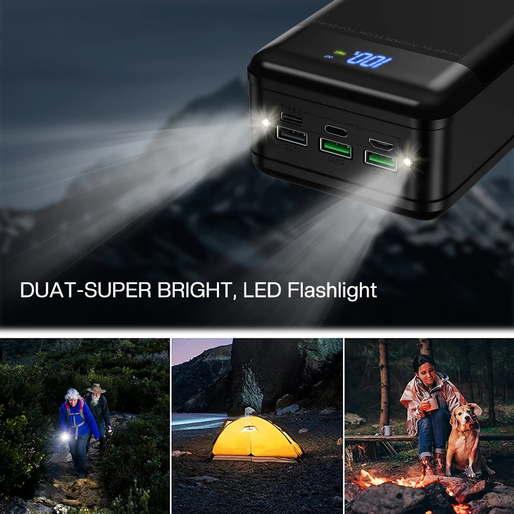 Power Bank 50000 мАч QC PD 3.0 Быстрая зарядка Powerbank Внешнее зарядное устройство Повербанк
