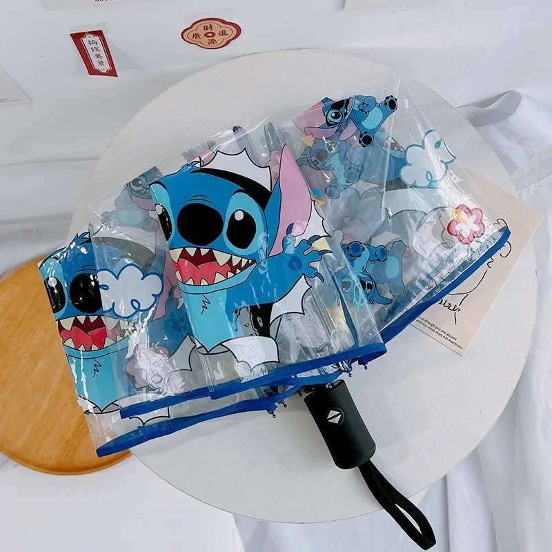 Зонт Disney Stitch милый аниме-мультфильм полностью автоматический складной зонт