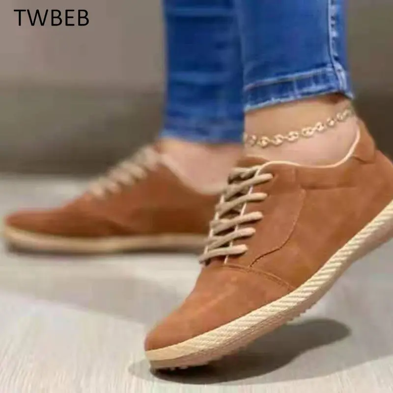 

Кроссовки женские на шнуровке, повседневная спортивная обувь с круглым носком, на плоской подошве, модные прогулочные, для студентов, весна-...