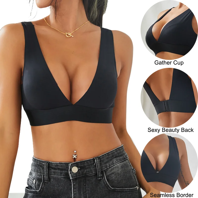 Bras Stylish Seamless Deep V Push Up Bralette for Women with Backless Design – Padded Tank Tops, Suitable for Intimates and Lingerie Bras Stylish Seamless Deep V Push Up Bralette for Women with Backless Design – Padded Tank Tops, Suitable for Intimates and Lingerie