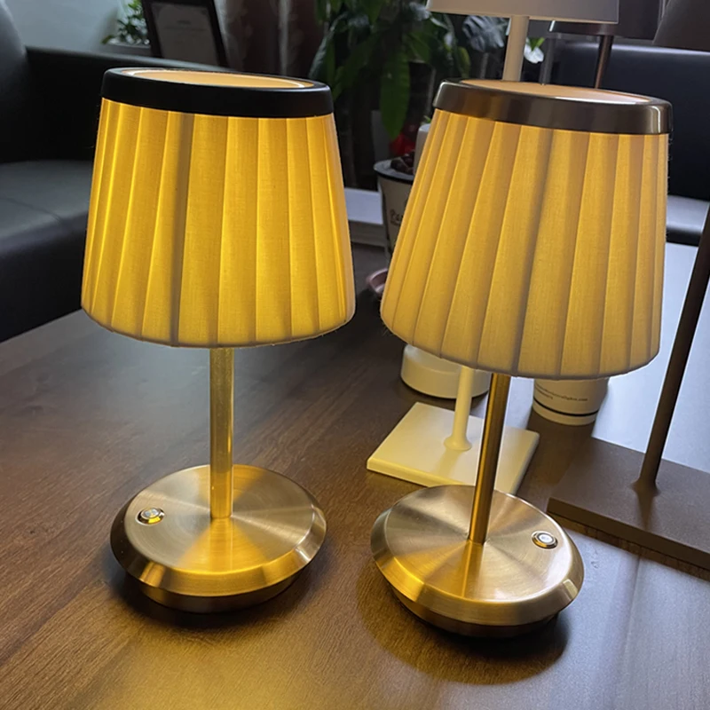 

Портативная беспроводная сенсорная атмосферная лампа, тканевый Ретро светильник для улицы, ресторана, украшение для спальни, прикроватный ...