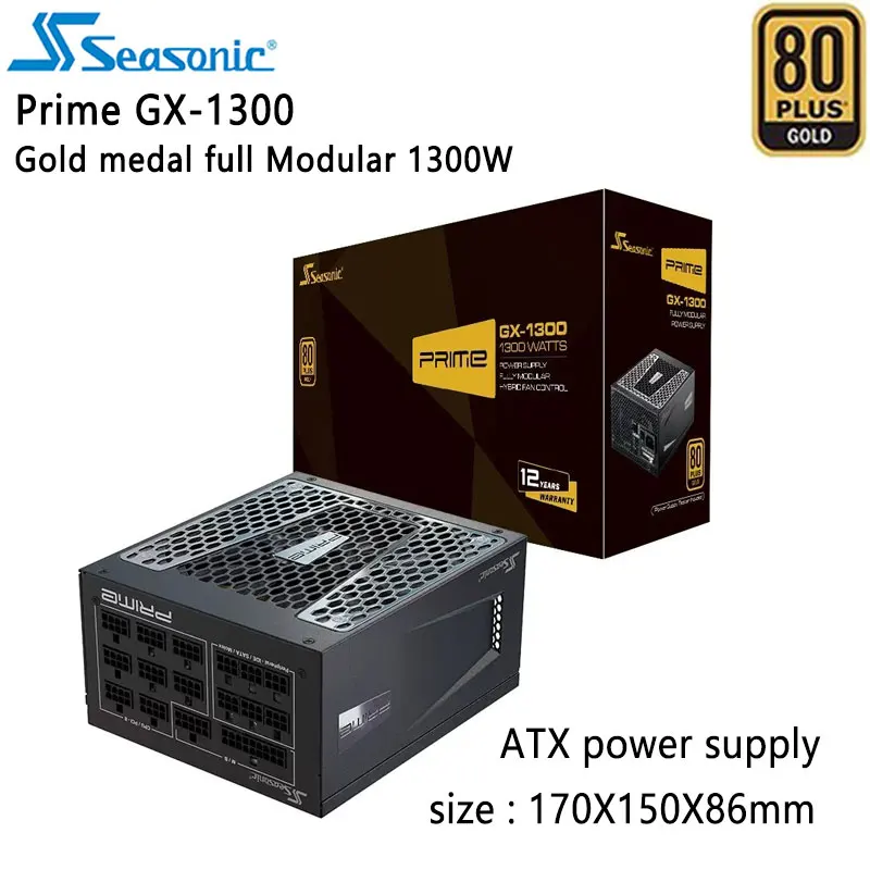 

Seasonic Prime GX1300 Computer ATX Power Supply 850W/1000W/1300W Fully Modular gold medal Quiet Fan Power