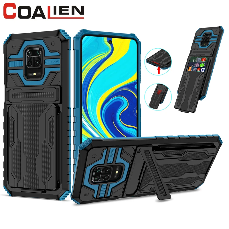 

Shockproof Phone Case For Redmi Note 9S 9Pro 10Pro Max 10 11 11S 11Pro Luxury Kickstand Card Slot Cover For Redmi 9 9T 10 9C 9A