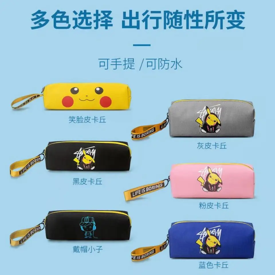 

Pokemon Kawaii Pikachu Luminous Pen Bag Primary and Secondary School Students Cute Stationery Bag Stationery Box Pencil Bag