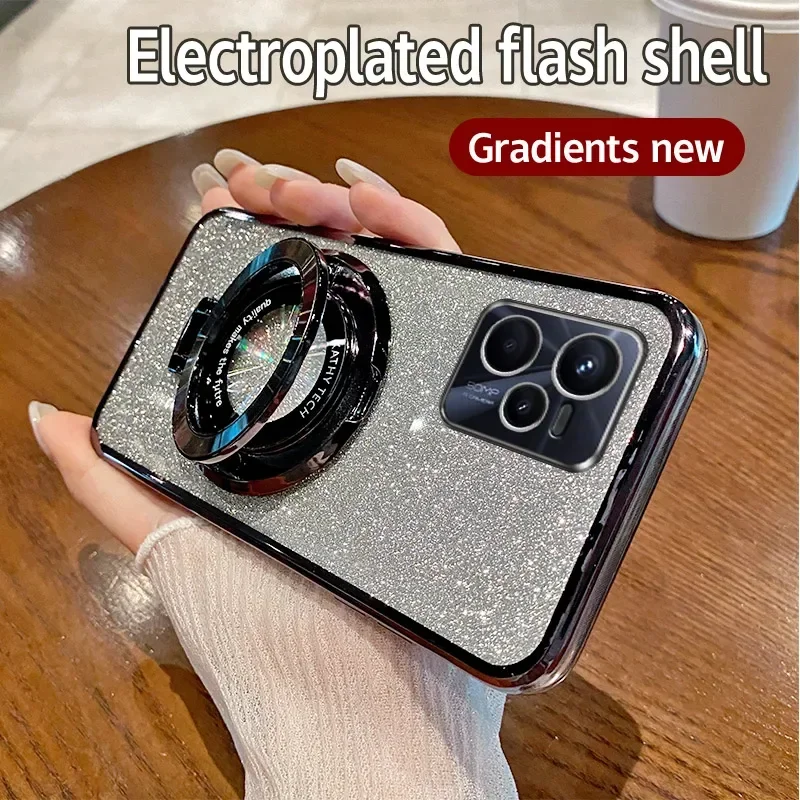 Для Realme Narzo 50A Prime RMX3516 корпус гальванический блестящий чехол из ТПУ для телефона