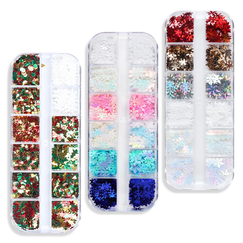 3 Boxes Christmas Snowflake Resin Sequins Glitter For Epoxy Resin Filling Xmas Resin Shaker Filler DIY Pendant Tumbler Art Craft