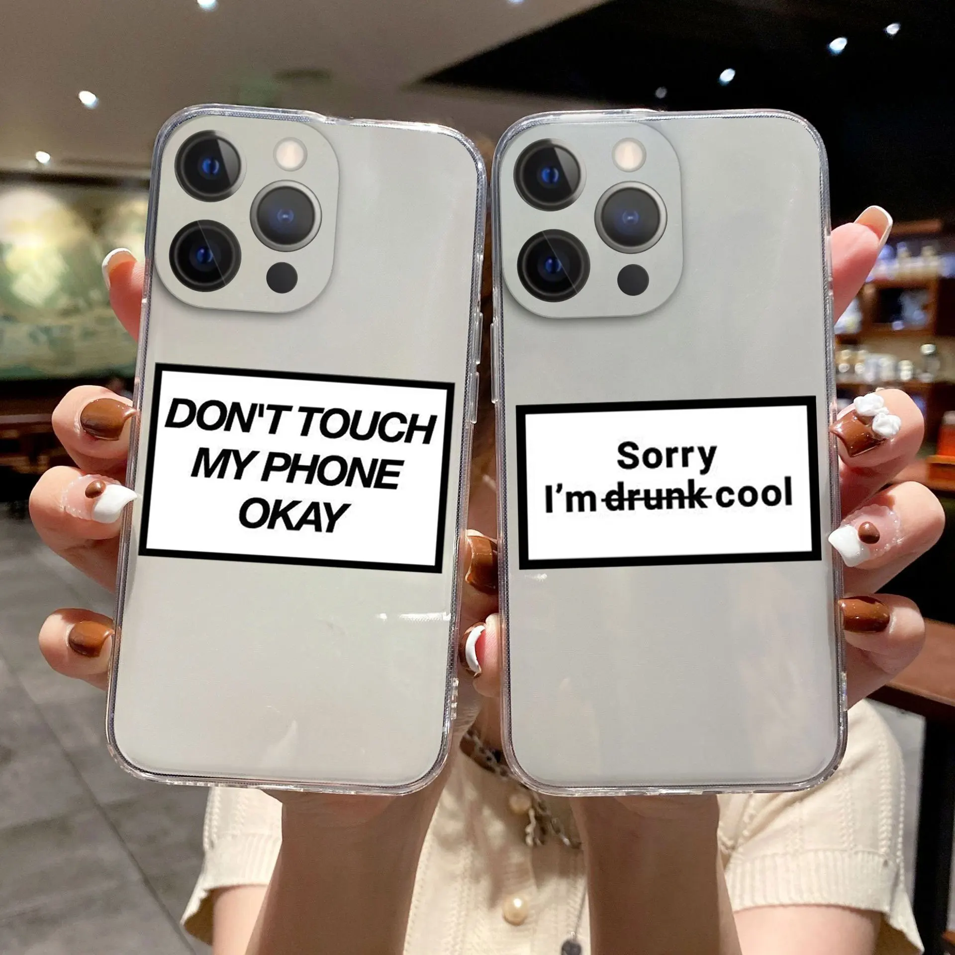 

Funny Letters Phone Cases For iPhone 12 13 Mini 11 12 13 Pro XR XS Max 6 6s 7 8 Plus 12 13 Mini Clear PC Back Cover