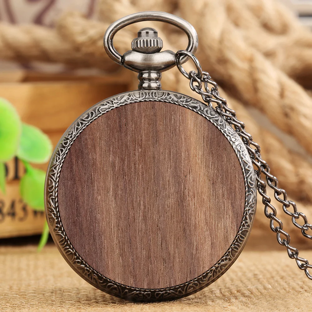 

Ореховая древесина, искусственные кварцевые часы в стиле ретро, карманные часы, подвеска, ожерелье, карманные часы, подарки с арабскими цифр...