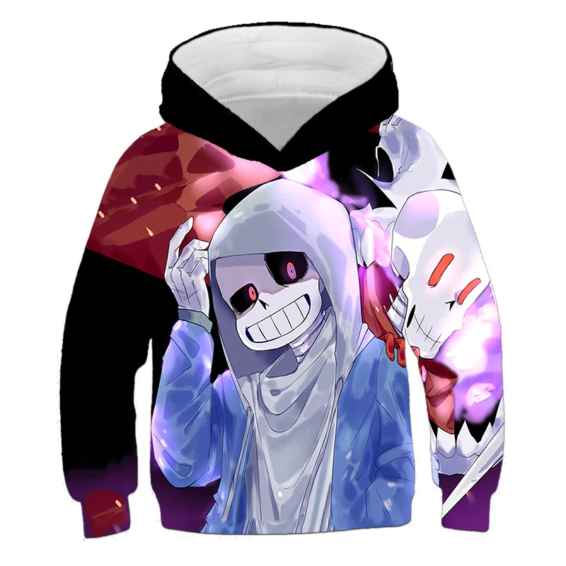 Топы для подростков толстовки с 3D принтом Undertale Sans Модный свитшот длинным рукавом