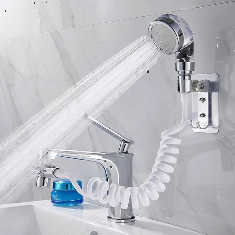 

Bathroom Wash Face Basin Water Tap External Shower Head Toilet Hold Filter Flexible Hair Washing Faucet Rinser Extension Set