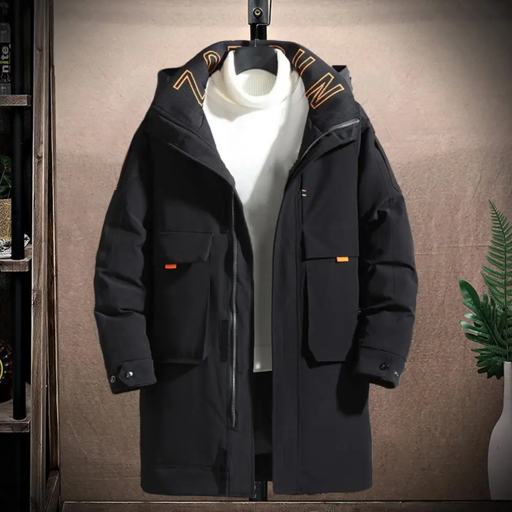 Men 2022 Winter New Plus Long Warm Thick Hood Parkas Jacket Coat Men Autumn Outwear Outfits Classic Windproof Pocket Parka Men