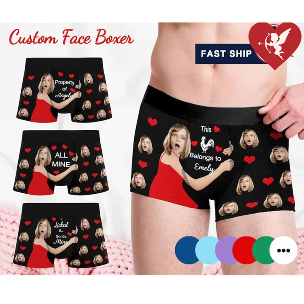 Индивидуальные боксеры для мужчин парня мужа индивидуальное нижнее белье