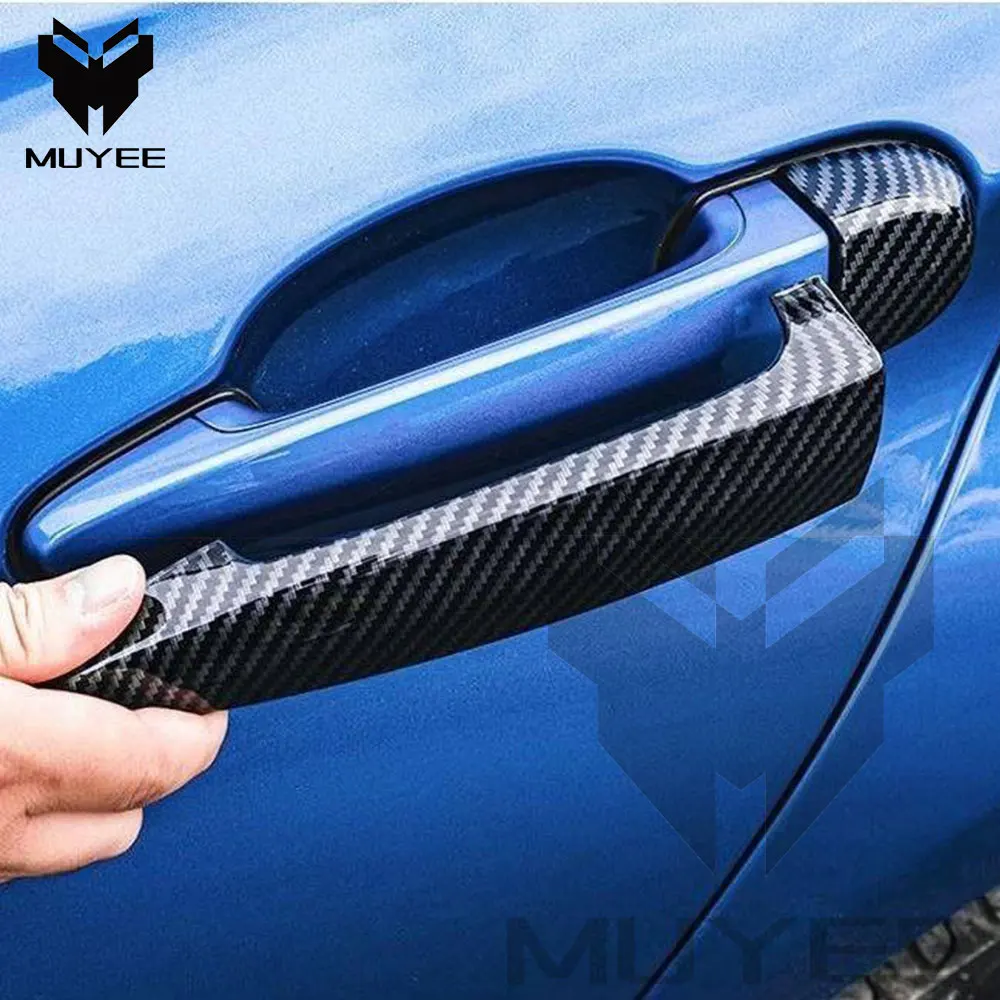 Фото Комплект из 4 накладок на дверные ручки из карбона для BMW F30 F34 E84 E70 E71 F25 F26, глянцевые черные накладки на ручки дверей, внешние автомобильные аксессуары №3
