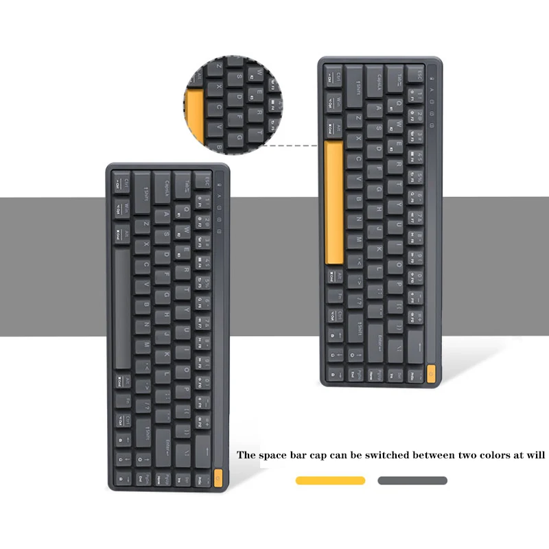 miiiw office game mechanical keyboard 68key pop wired bluetooth dualmode lithium battery charging thin red axis xiaomi keyboards free global shipping