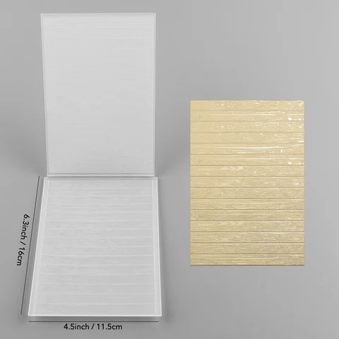 Новинка 2024, винтажная плитка, полосы в форме сердца, деревянная панель, папка для 3D тиснения, прозрачные тисненые пластиковые пластины для рукоделия