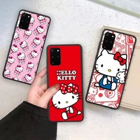cute cat pink hello kitty phone case soft for samsung galaxy note20 ultra 7 8 9 10 plus lite m21 m31s m30s m51 cover