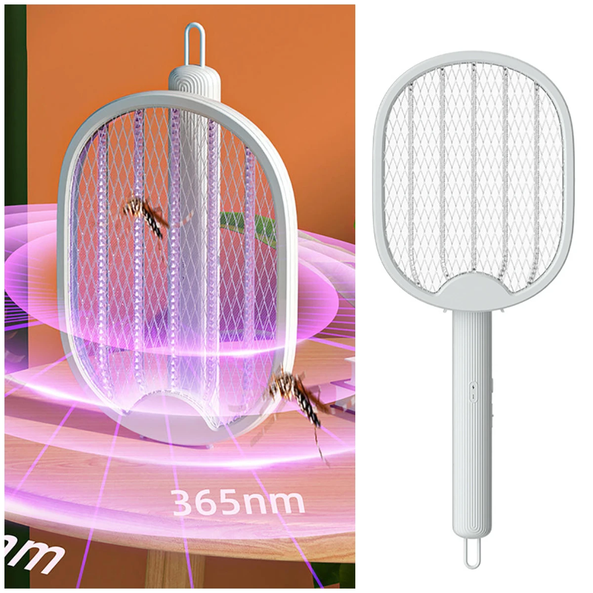 

Electric Fly Swatter 2 Layer Mesh Handheld Mosquito Zapper Killer 3000 Volt Insect Fly Trap Portable Fold Pest Control Tool