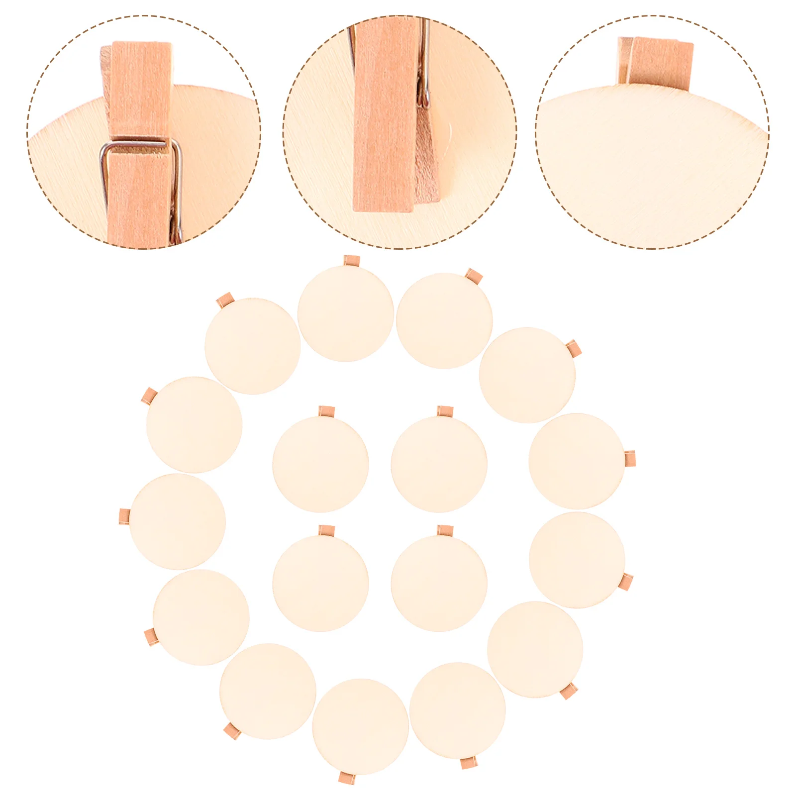 

20 Pcs Hanging Decor DIY Craft Clips Manual Birthday Party Decoration Reusable Photo Clamps Wood Wooden Mini