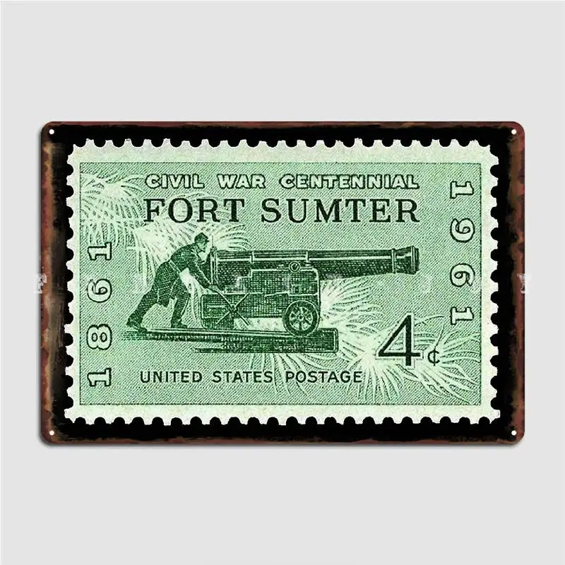 

Почтовая печать американской Гражданской войны форт султер 1864 1964 большой металлический плакат с табличкой роспись настенная пещера жестян...