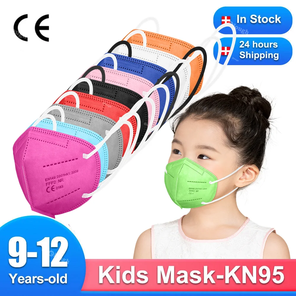 

Comfortable Masks kids 9-12 Years KN95 Mask Child 5 layers Mascarilla FFP2 Infantil Children Non-woven Material Safety