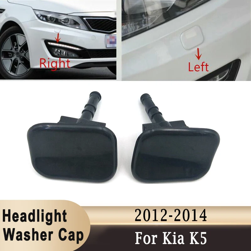 Left & Right Front Bumper Headlight Washer Nozzle Spray Jet Cover Cap for Kia K5 2012 - 2014 Replacement 98690-4M000 98680-4M000