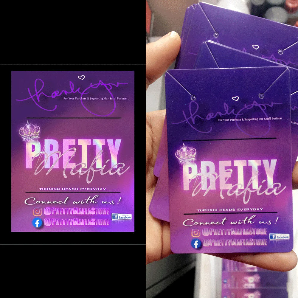 100Pieces Customize Personalize Logo Point Paper Jewelry Thank You Necklace Earring Holder Cards Packing Display Stand Wholesale