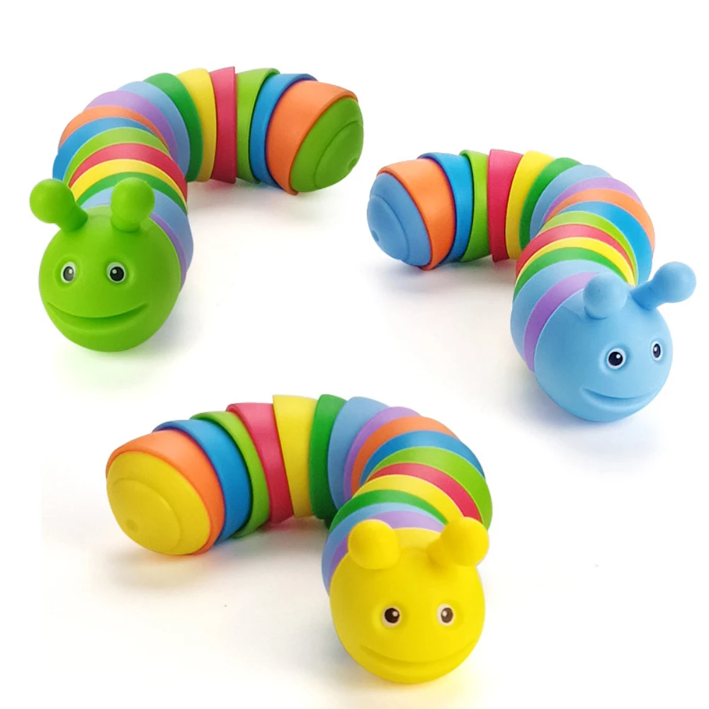 

2022 Slug Fidget Toy Colorful Articulated Flexible Fidget Toy Caterpillar Relief Anti-Anxiety Crawling Sensory Toys For Children