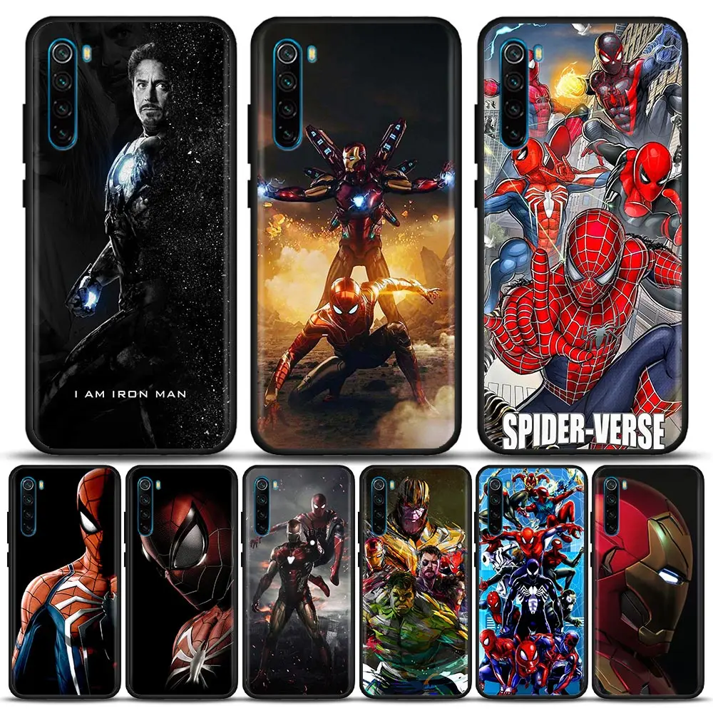 

Spiderman Iron Man Marvel Silicone Phone Case For Xiaomi Redmi 9 9C NFC 9T 10 10C 7 8 K40 K50 Pro Plus Soft Shell Cover Cases
