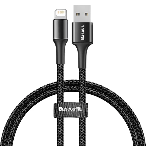 USB-кабель Baseus светодиодный для iPhone 13/12/11 Pro/Xs Max/X/Xr/8/7/6