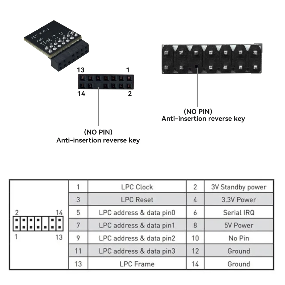 Фото Материнская плата MACHINIST X99 X99 K9 X99 MR9A PRO X99 MR9S Tpm Модуль 14-контактный подходит для контактов MSI-14PIN TPM 2,0-14PIN Модульная плата №3
