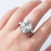 micro set small broken diamond oval diamond ring prong setting big crystal rings women personality party ring birthday gift