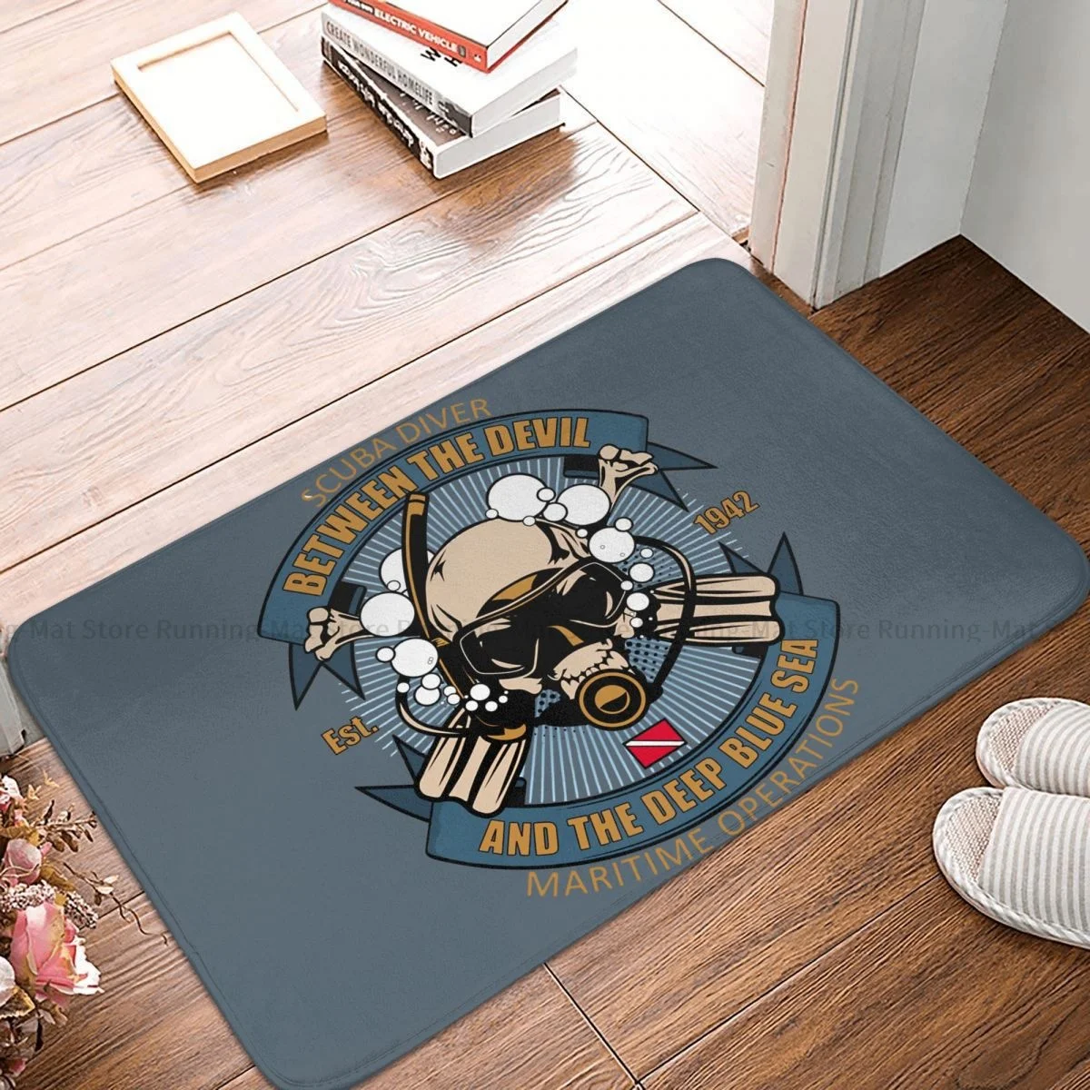 

Dive Scuba Diving Kitchen Non-Slip Carpet Diver Est Living Room Mat Entrance Door Doormat Floor Decor Rug