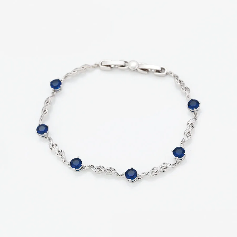 MxGxFam (19 5 см X мм) красивые белые/Синие AAA + циркониевые браслеты для женщин модные