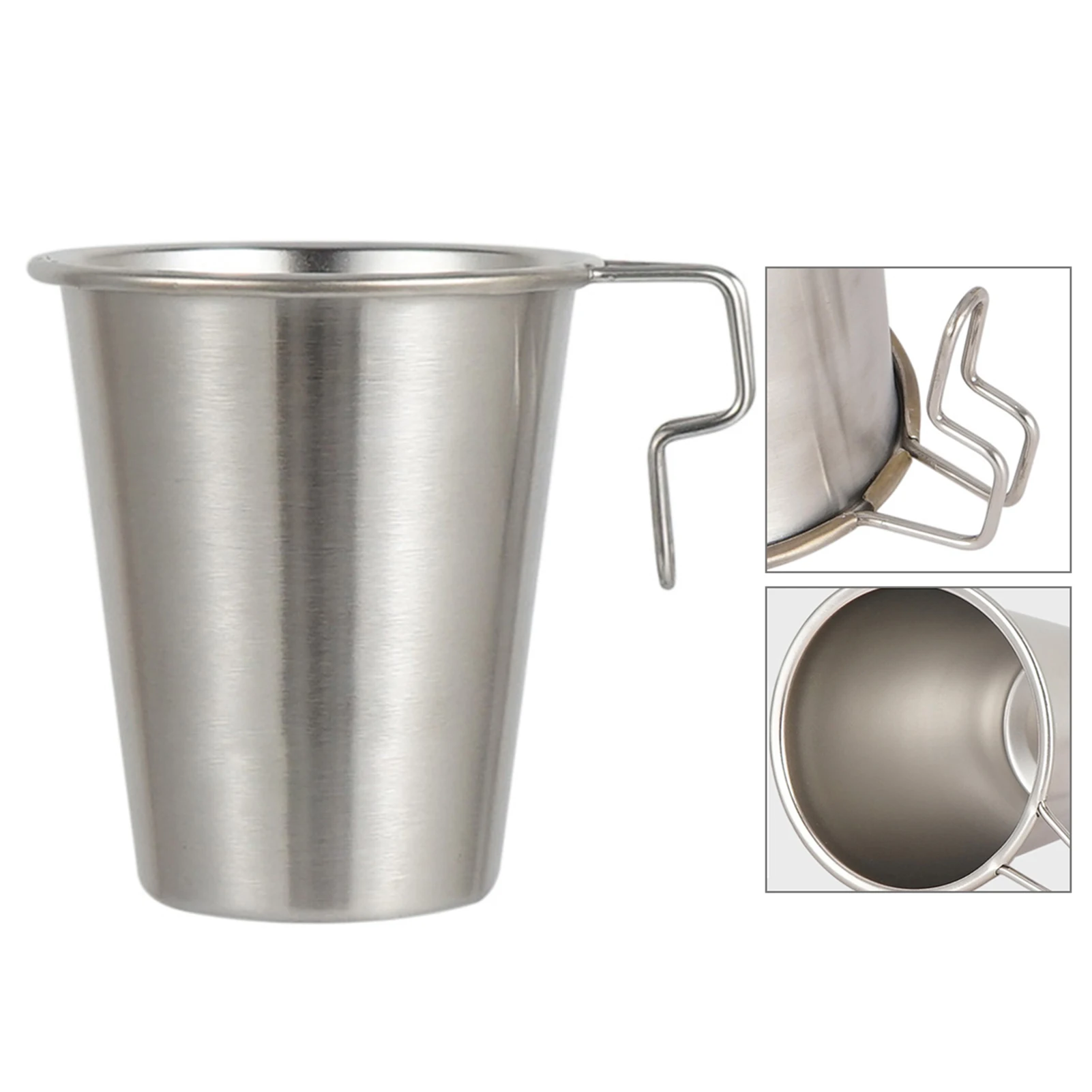 

Stainless Steel Coffee Mug Portable Camping Mug With Foldable Handle Lightweight Compact Cups For Office Home Picnic Camping Use