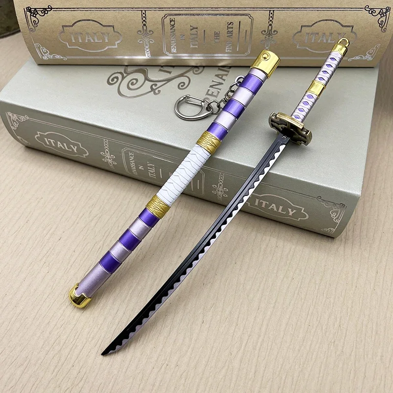 24 см Nidai Kitetsu Katana Металлическое оружие Модель One Piece Аниме Реплика Kozuki Sukiyaki 1:6