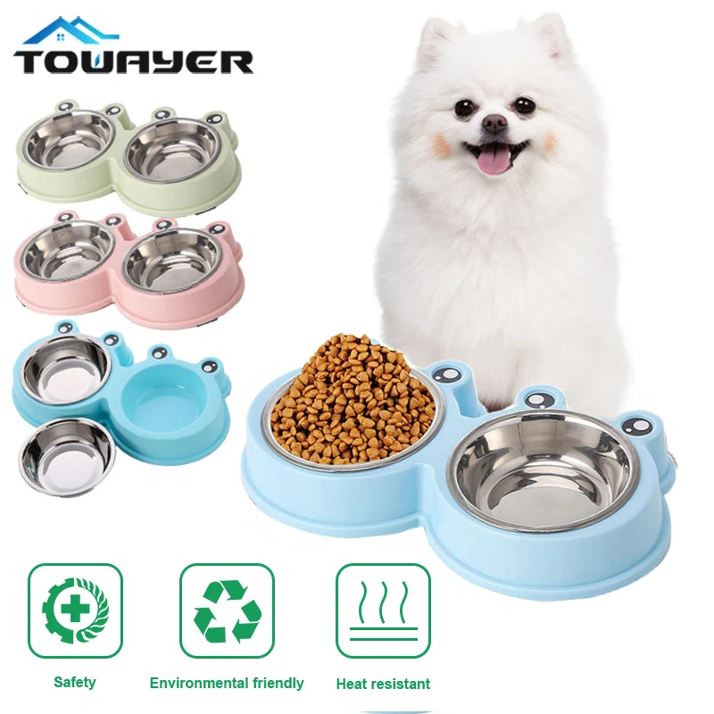 Cuencos de acero inoxidable para mascotas  alimentador de agua y comida para perros y gatos